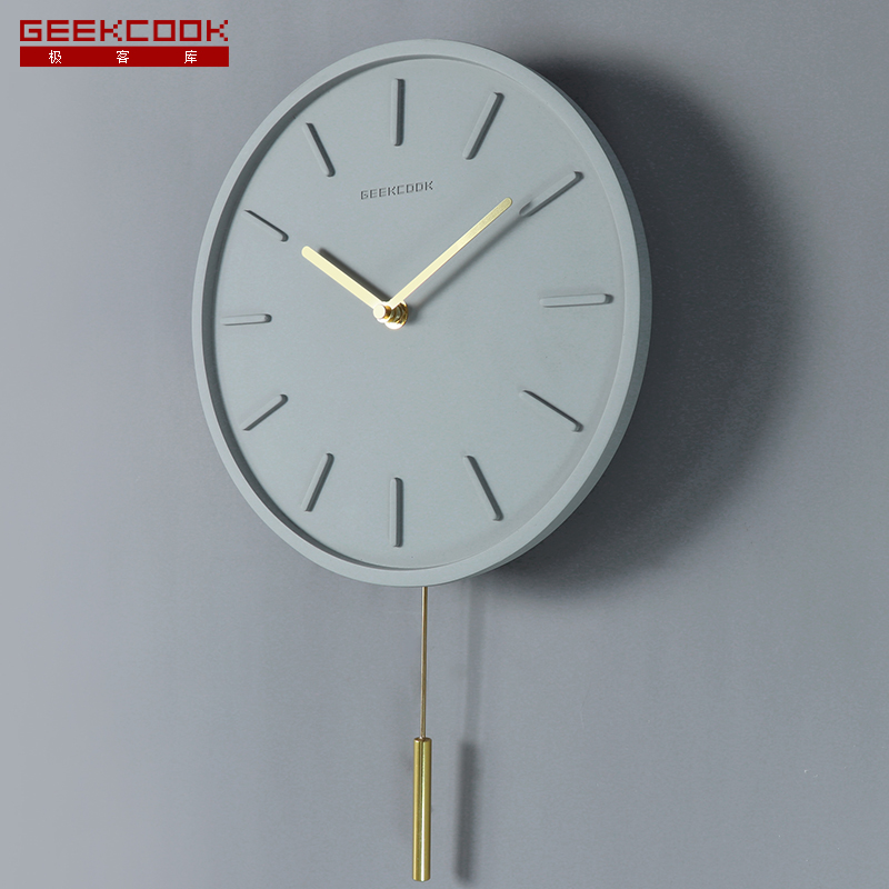 

3d Creative Wall Clock Modern Design Pendulum Clocks Wall Concrete Quartz Clock Living Room Swing Bedroom Decorative Watch SC093