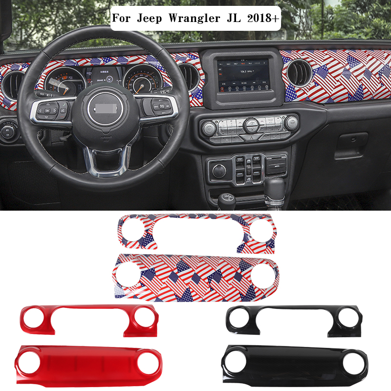 

Car Dashboard Control Panel Gear Shift Panel Cover Automotive Interior Stickers For Jeep Wrangler JL Sahara 2018 +