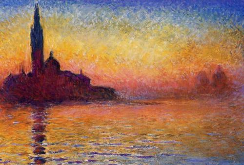 

Sunset in Venice by Claude Monet Oil Painting On Canvas Wall Art Canvas Large Picture For Living Room