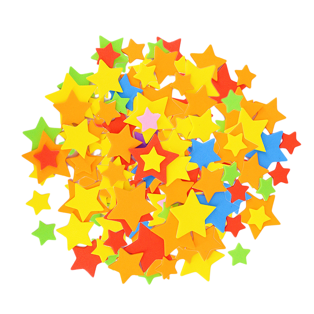 

4 bags kids craft stickers star scrapbook foam sticker diary paper tag decor