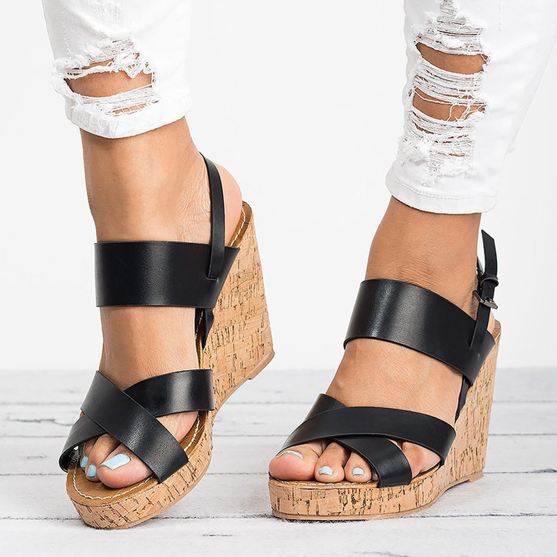 

Women Sandals Plus Size Wedges Shoes For Summer Female Platform High Heels Chaussures Femme Wedge Heel, Red