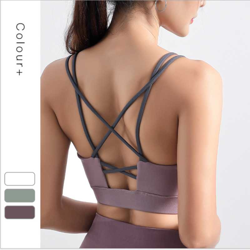 

new women's sports yoga fitness Shockproof underwear bra should strap bras, Green