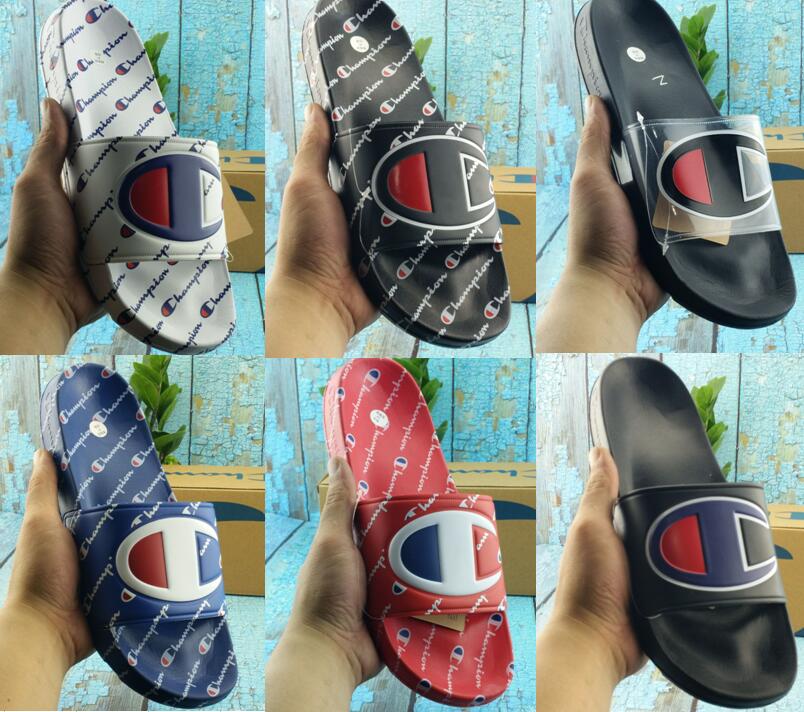 

2020 Designer Champ Flip Flops Fashion Slippers Mens Women Summer Beach Slipper Casual Sandals High Quality Scuffs Shoes Size 36-45, #01