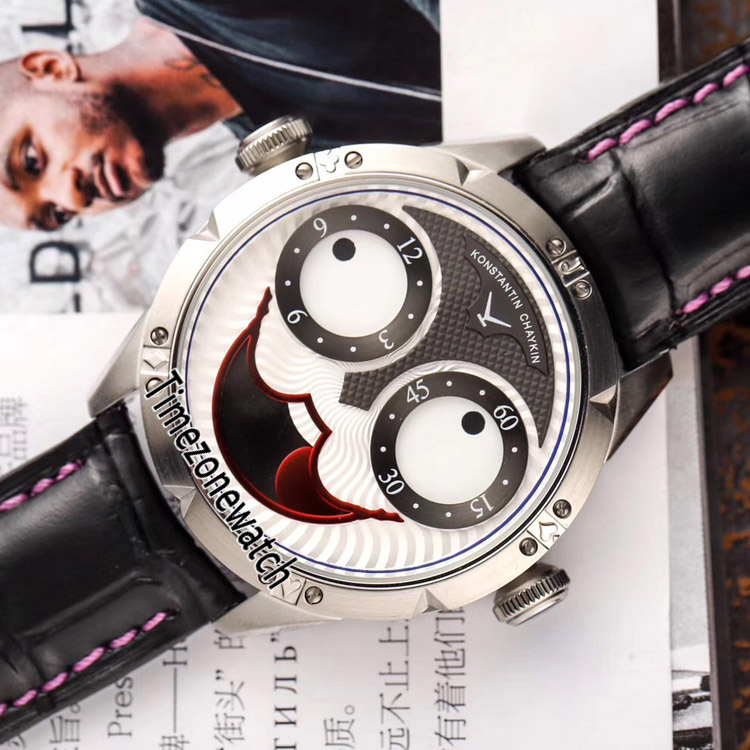 

New Konstantin Chaykin Joker Swiss Quartz Mens Watch Purple Inner White Joker Clown Dial Moving Tongue Leather Watches Timezonewatch e01b2., Kc-e01 (1)