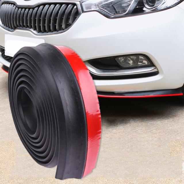 Gomma morbida fascia paraurti nero 60 millimetri auto Larghezza 2,5 m Lunghezza Esterno Paraurti anteriore Lip Kit//Striscia Autoscontro