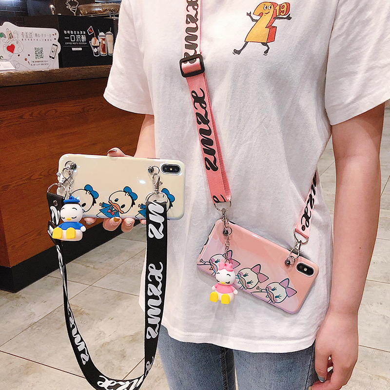 

New Luxury Designer lanyard Crossbody Phone case For iPhone 11 Pro XS Max XR 7 8 Plus TPU With Shoulder Strap holder Cover, Mix colors