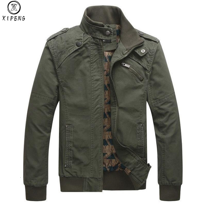 

Cotton Military Jacket Men 2019 Autumn Soldier MA-1 Style Army Jackets Male Brand Clothing Mens Bomber Jackets Plus Size M-3XL LY191206, Army green
