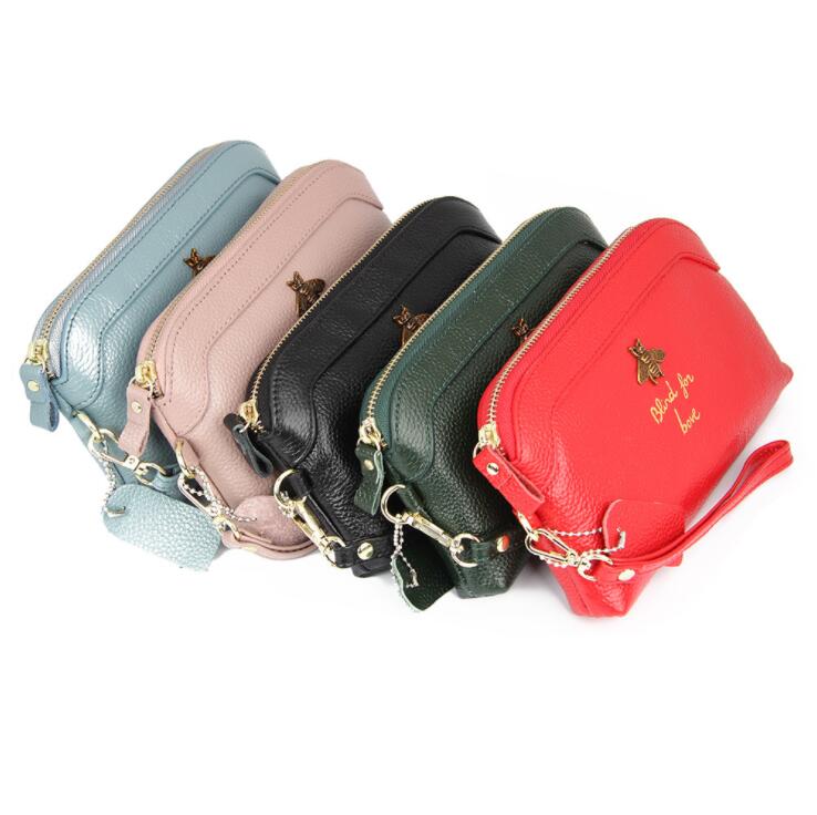 

2019 Women wallet Standard Wallets Wallets Soft cowhide Women billfold Zero purse Small Wallets Card bag Wholesale Long Genuine leather D626, Red
