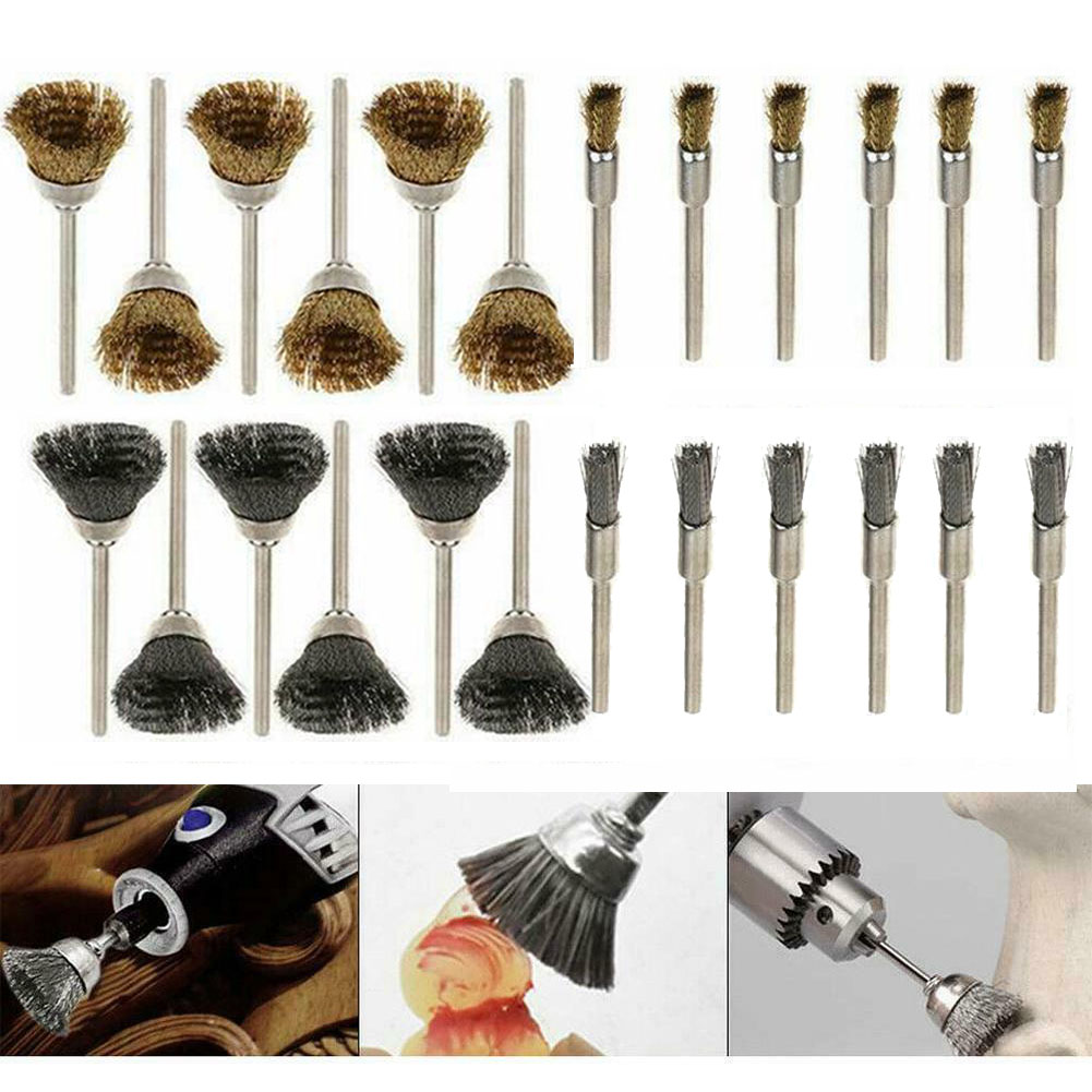 

36pcs Polishing Descaling Metalworking Wire Brush Set Stainless Steel Wheel Rotary Tools Accessories Mini Abrasive Grinder Drill