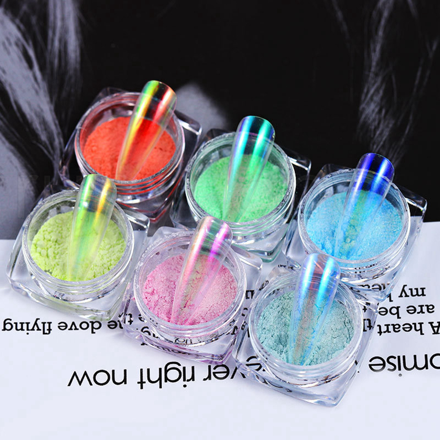 

Ice Through Nude Aurora Nail Powder Mermaid Mirror Magic Mirror Powder UV Gel Pigment Laser Nail Art Decorations RRA2498