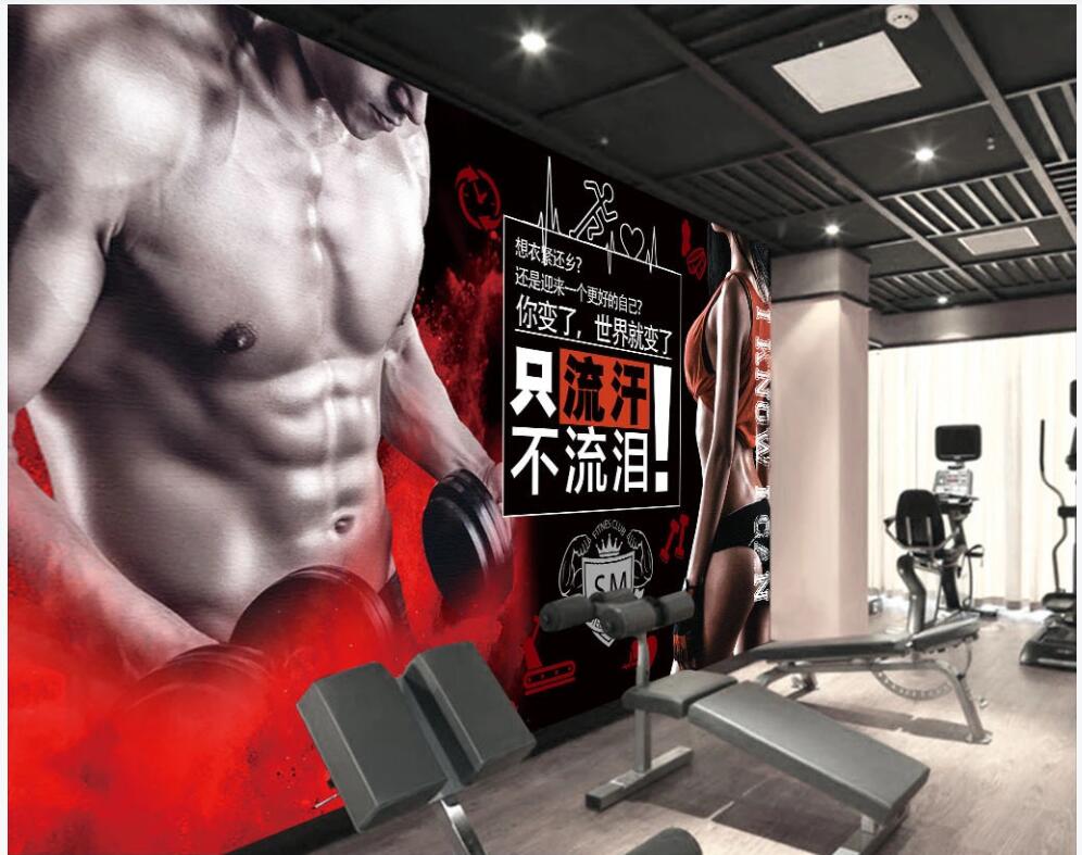 

WDBH 3d wallpaer custom photo mural Retro nostalgic style fitness tv background on the wall home decor living room wallpaper for walls 3 d, Non-woven