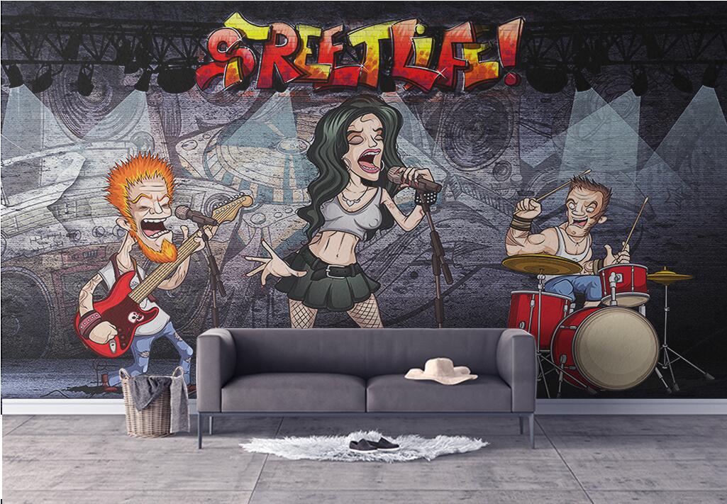 

WDBH custom photo 3d wallpaper Rock lifestyle fashion music background wall living room home decor 3d wall murals wallpaper for walls 3 d, Non-woven