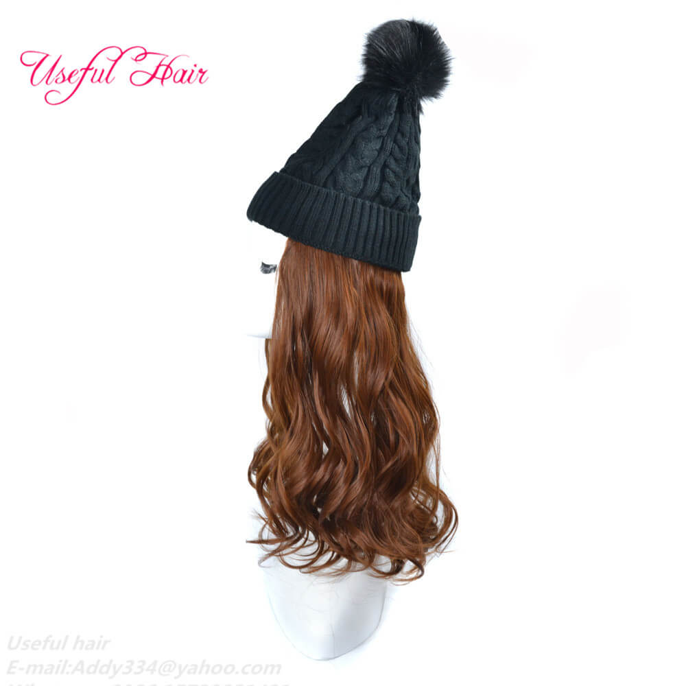 

Synthetc WIGS Hat cap winter animal CAP WIG bonnet de designer Knitted wool hair easy wearing hats wool caps for girls salon wigs, Samw with picture