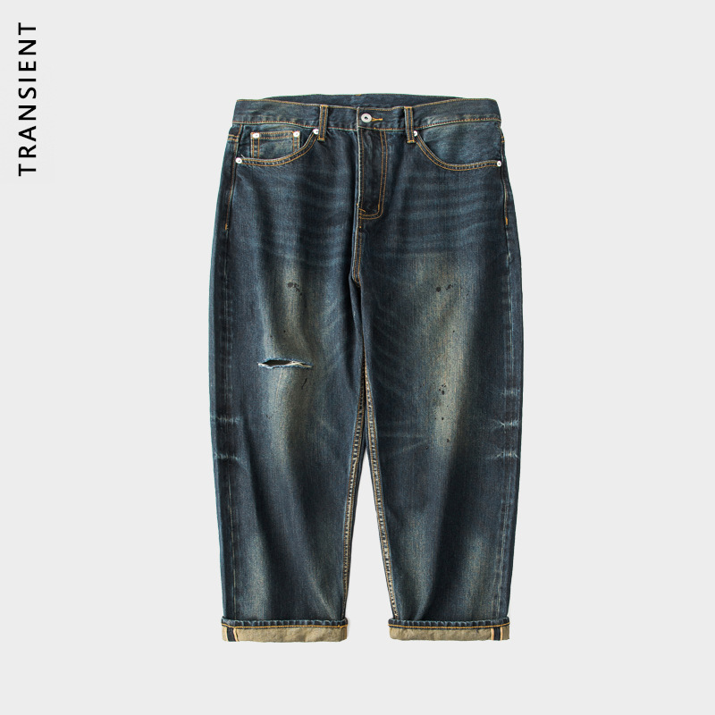 

clothing | day of new fund of 2020 autumn winters is easy cutting oil splash-ink red tannins men' jeans, men' ears, See chart