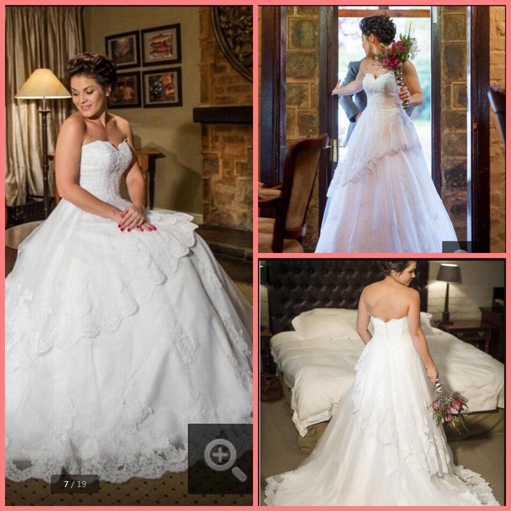 

Robe de mariage 2019 white lace appliques ball gown wedding dress strapless with sweetheart neckline princess puffy long wedding gowns, Black