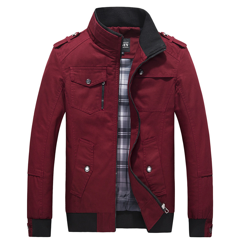 2020 Casual Men's Jacket Spring Army Jacket Black Red Men Coats Winter Male Outerwear Autumn Overcoat 5XL