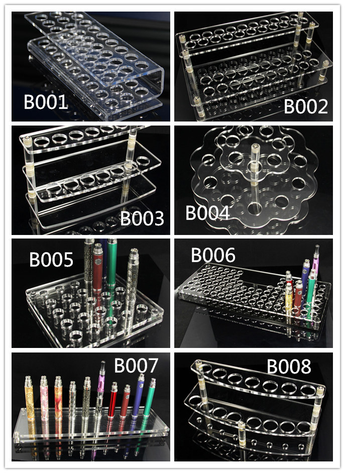 

transparent e cig acrylic showcase plastic holder for ego battery tank atomizers evod vape mods vaporizer pen kit stands