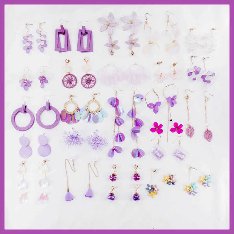 

Dangle & Chandelier Fashion Purple Womens Chain/Link Drop Exaggerated Earring Alloy Girl Temperament Creative Sweet Earrings