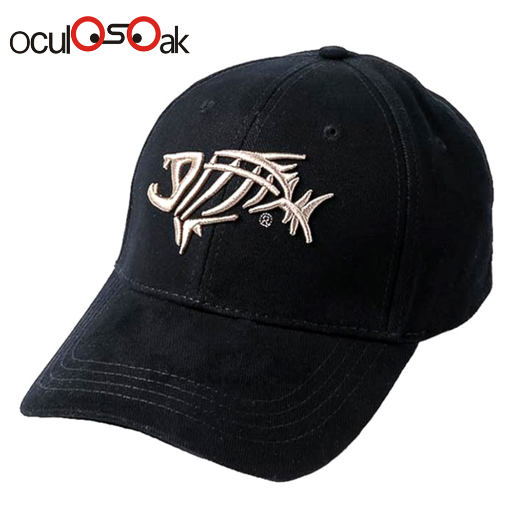 

2019 Man g.loomis outdoor fishing cap baseball cap solid outdoor breathable cotton fishing hat hip pop fish bone baseball cap, Black