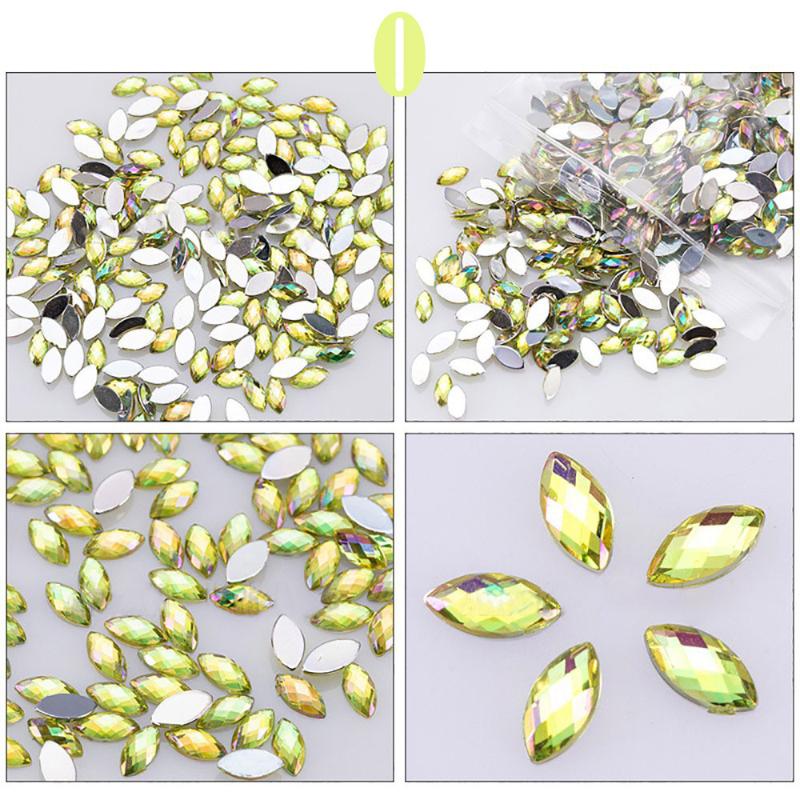 

500pcs Glitter Horse Eye Rhinestones 3d Nail Art Decorative Glue Acrylic Manicure For Nails Art Deco Crystals Accessories