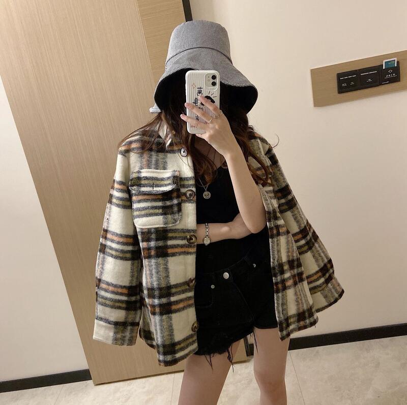 

2020 Wool Coat Jacket Female single Breasted Wool Coat Women, Beige