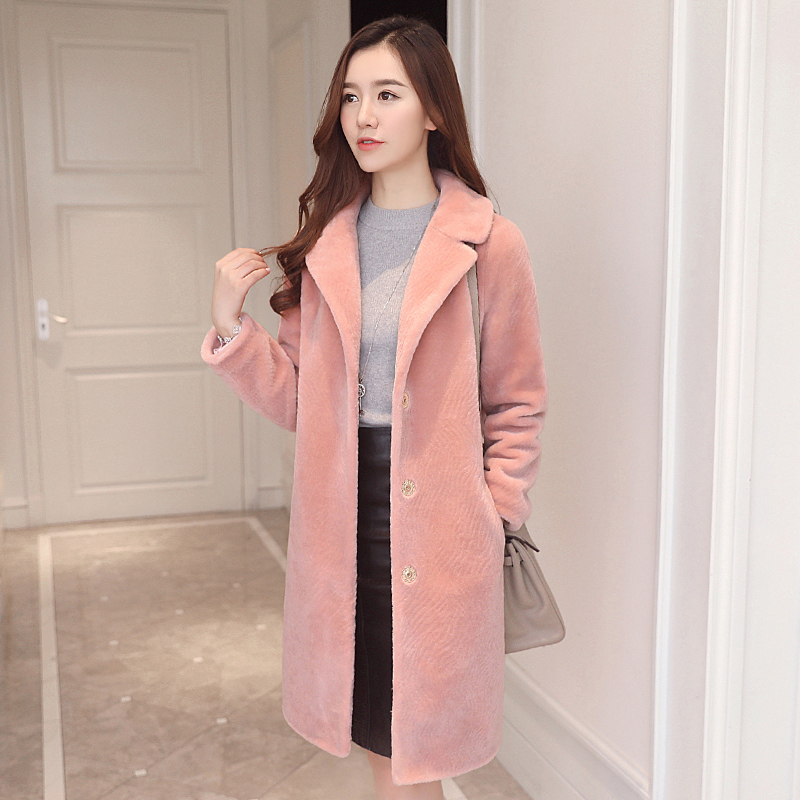 

Autumn 2020 Real Female Winter Woman Coat Korean Jacket Sheep Shearing Wool Fur Coats Long Abrigo Mujer KJ024, Army green