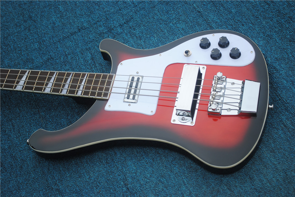 Vente chaude ricken bass guitare électrique backer vintage rouge, basse électrique pro de haute qualité, livraison gratuite de vraies photos de g