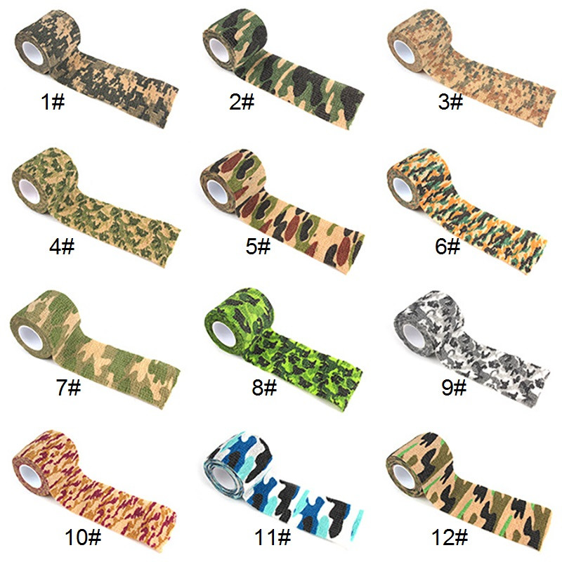 Ejército Camo Wrap Rifle Tiro Caza Camuflaje Stealth cinta 5cm x4.5m 2 un
