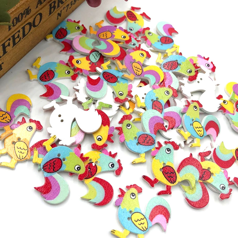 Großverkauf Mix Holz Kinderknöpfe Vögel Buttons 2 Löcher Scrapbooking Handwerk
