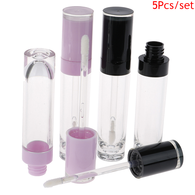 

5pcs ABS Lip Gloss Tube Empty Plastic Lip Tubes With White Cap Cylinder Small Stick Samples 5ML