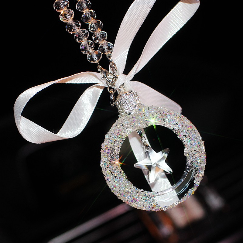 

Crystal Stars Ornaments Car Pendant Rearview Mirror Car Styling Interior Birthday Present Gift For Girls
