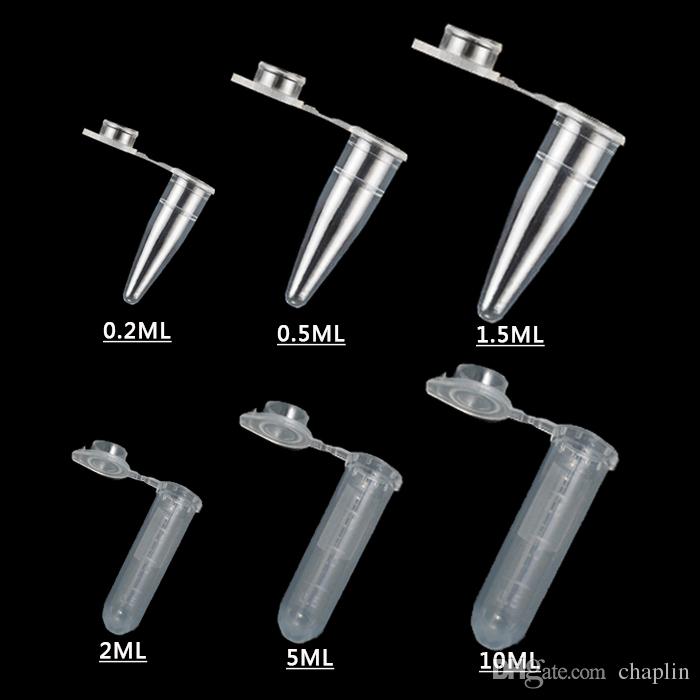 

0.2 0.5 1.5 2 5 10ML Capacity, Microcentrifuge Tubes with Snap Cap Plastic Test Vials Sample Small Bottle Vial Micro Centrifuge Tube for Lab