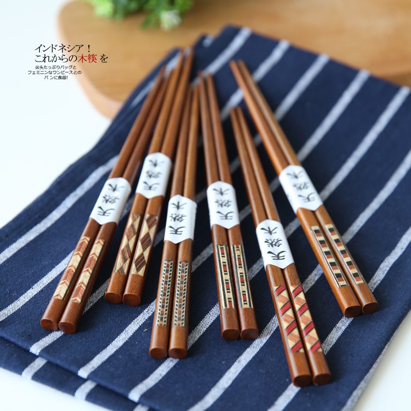 

Janpanese Style Wood Chopsticks Creative Painting Crafted Tableware Sushi Natural Handmade Chopsticks Home Restaurant Supplier
