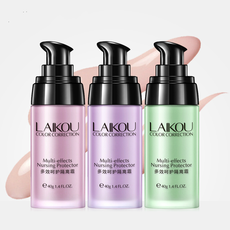 

Multi-effects Silicone Based Primer Waterproof Smooth Cream Pores Invisible Brighten Dull Skin Color Cover Wrinkles Face Makeup, 01 green