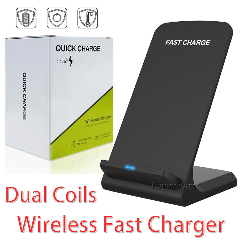 

Desktop Fast 2 Colis QI Wireless Charger With Retail Package for iPhone 8 X XR XS MAX Samsung S8 S9 S10 Plus
