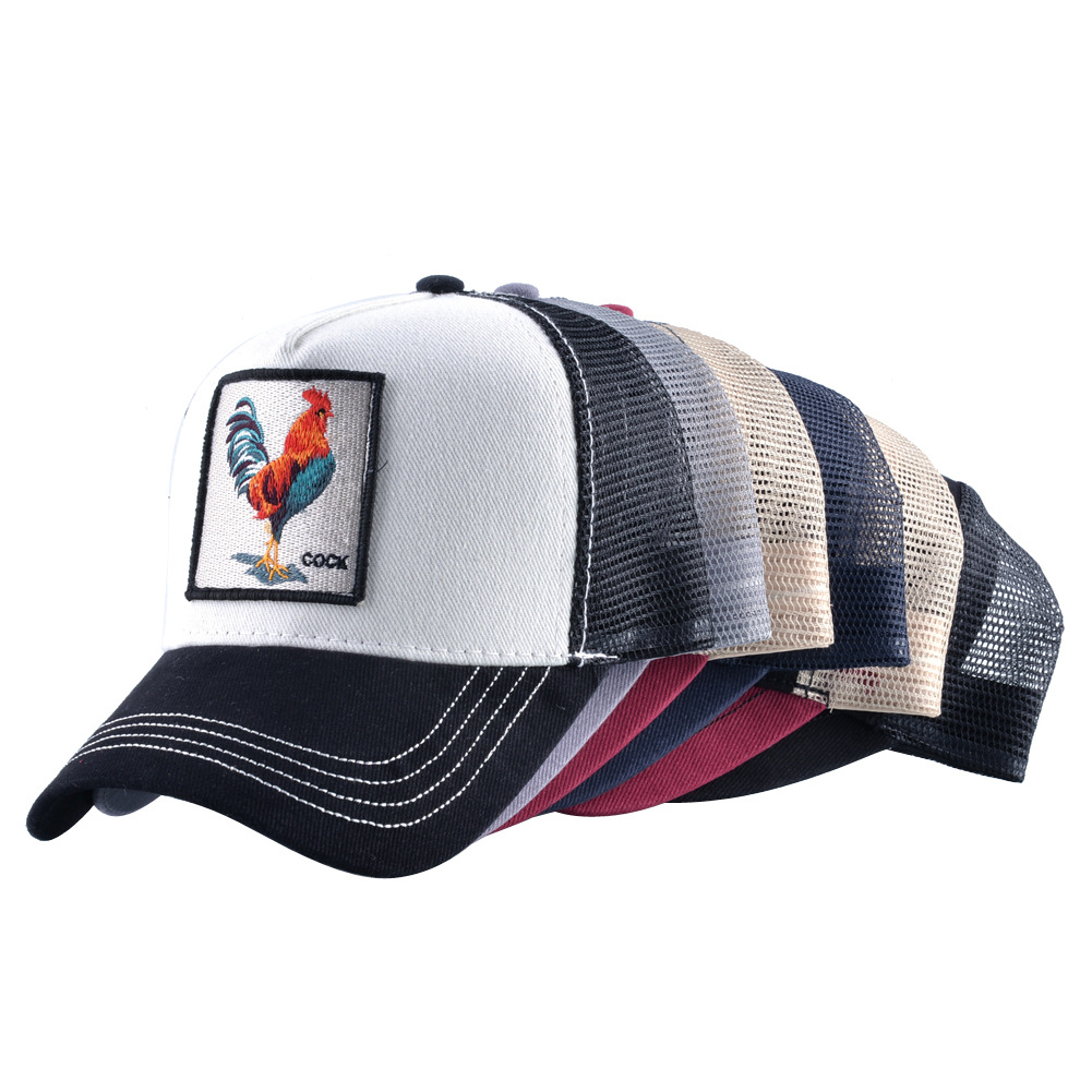 

new cockcap Baseball Caps Rooster Embroidery Hats Men Snapback Breathable Mesh Bones Fashion Streetwear Cock Trucker Cap Women, 10#