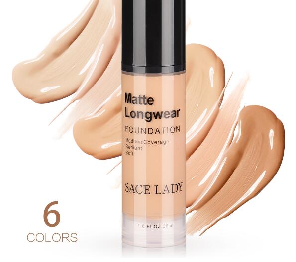 

30ml Face Foundation Makeup Professional Base For Dark Skin Matte Cream Oil Control Liquid Natural Cosmetic, Color