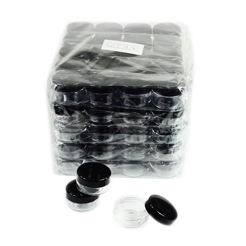 

Cosmetic Containers Sample Jars with Black Lids Plastic Makeup Sample Containers BPA free Pot Jars 3g 5g 10g 15g 20 Gram