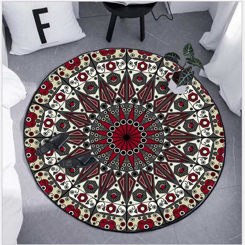

AOVOLL Carpets Bedroom Round Ethnic Carpet Mat North American African Hanging Basket Seat Mat Carpet Area Rug For Living Room, 04