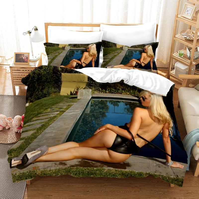 

Sexy Buttocks Girl Black Bikini Beach Bedding Set Bedroom Decor Microfiber Quilt Cover 1PC Duvet Cover Pillowcase Free Mask