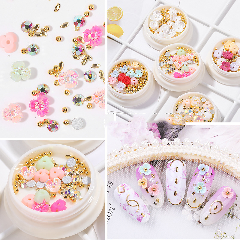 

5 Colors Optional Mixed Size Nail Rhinestone Stones Irregular Beads Manicure 3D Crystal Nail Art Decorations Drop Shipping