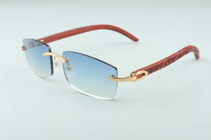 

Frameless sunglasses 3524012 with tiger wooden sticks and 56mm lenses for unisex