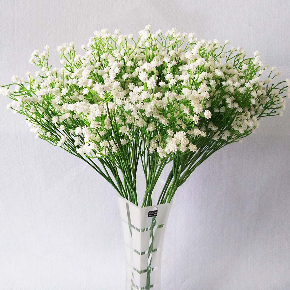 

12pcs/lot Wedding Decoration 50cm White/Pink 5 Colors Plastic Gypsophila Ceremony Party Favor Babysbreath Artificial Flower