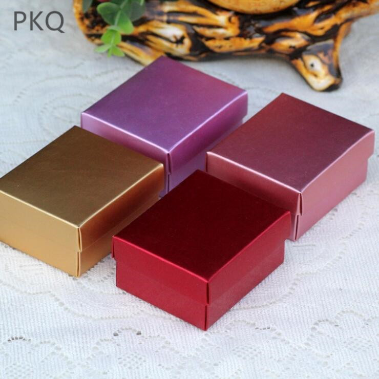 

6.5*8*3.8 cm High Quality Candy Box with cover Color Kraft Paper Gift Box Boutique Jewelry Pack Retail Party Supplies 20Pcs