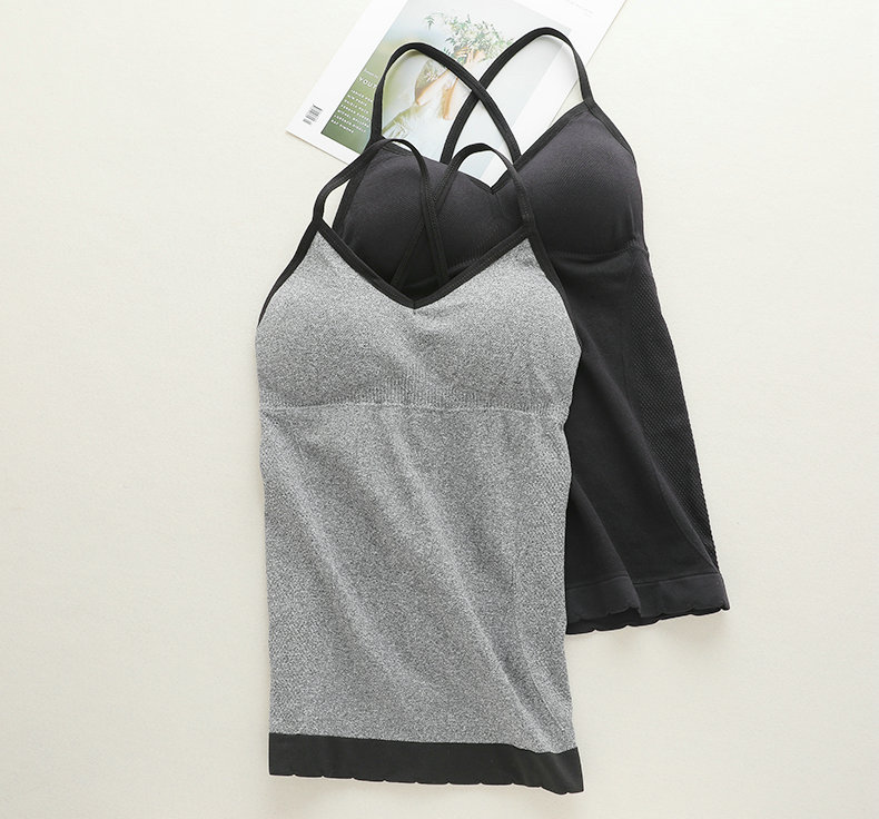 

Women Seamless cross beauty back bra sexy long underwear with chest pad explosion section wrapped chest tube top,women vest, Black