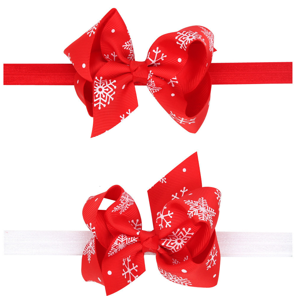 

New Year Bow Snow Hair Band Baby Head Bring Hair Ornaments Decorate Happy Birthday Christmas Easter