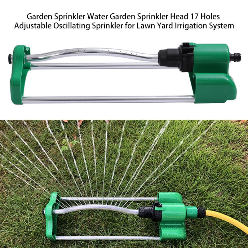 

Garden Sprinkler Water Garden Sprinkler Head 17 Holes Adjustable Oscillating for Lawn Yard Irrigation System, Yellow