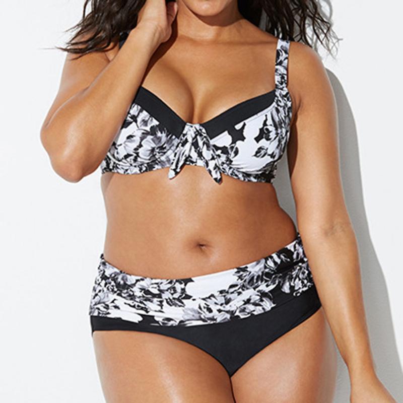 

Plus size bikini 4XL 3XL Halter swimwear women bikinis set swimming suit Backless Bandage biquini Striped print bathing suit *E