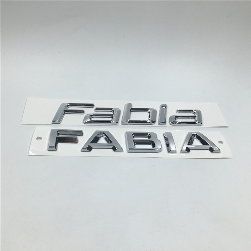 

3D Silver For Fabia Lettering Emblem For Skoda Fabia Rear Trunk Badge Nameplate Sticker, Abs