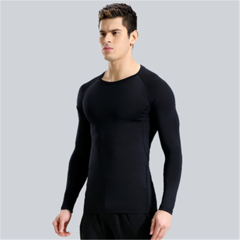 

Hot Fashion Basketball Shirt Men Compression Top Gym Fitness Running T Shirt Sportswear Long sleeves Gym Jogger clothing wear Plus Size 4XL, Black